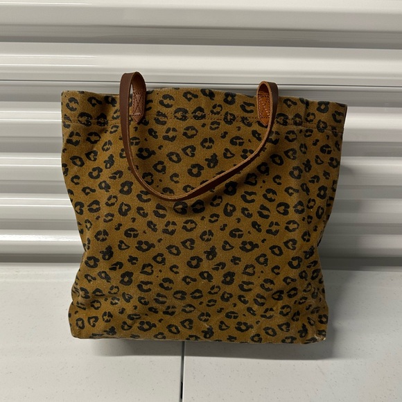 Brown and black leopard canvas tote - Picture 4 of 5